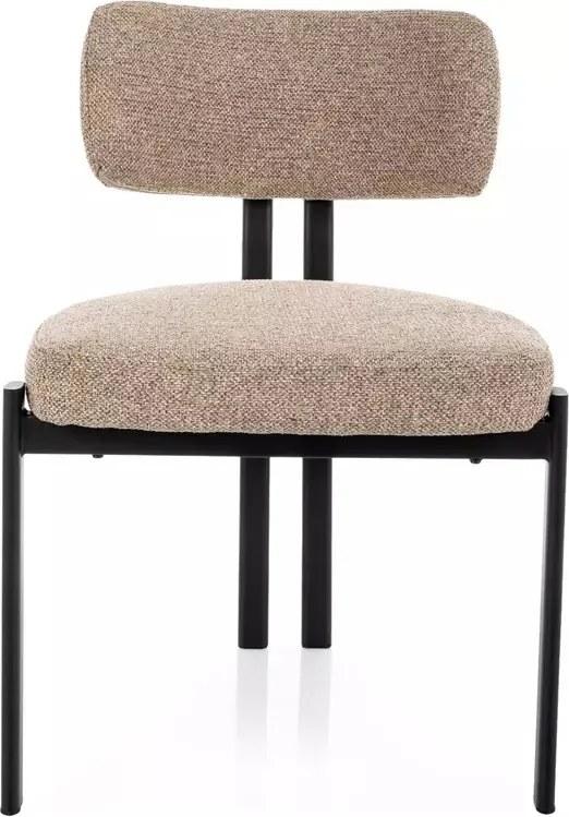 Scaun tapitat Misaki 253 bej / negru mat - H81 cm