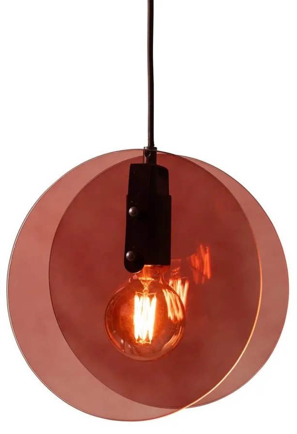 Pendul din metal maro si sticla visinie Toledo