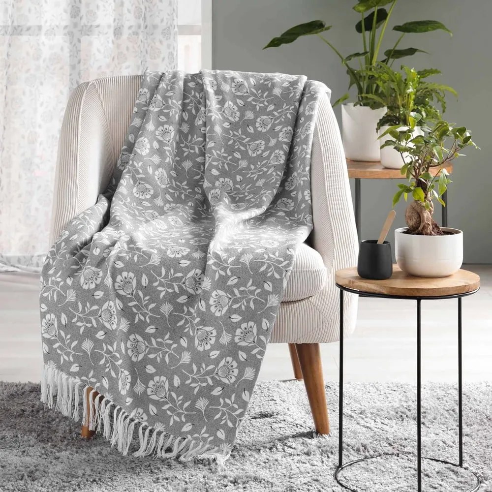Pătură gri 125x150 cm Flavie – douceur d'intérieur