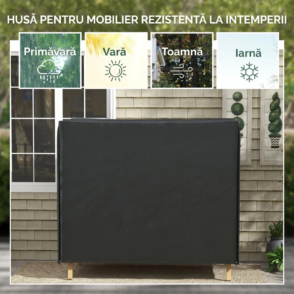 Outsunny Husă Protectoare pentru Balansoar de Grădină 3 Locuri, Rezistentă la Apă/Vânt/UV, 420D Oxford, Gri | Aosom Romania