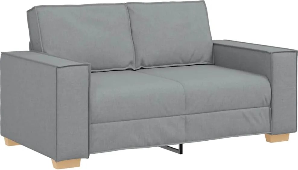 vidaXL Canapea cu 2 locuri, gri deschis, 160x78x84 cm, material textil