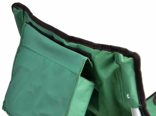 Scaun de camping pliant DIVERO cu pernă - verde