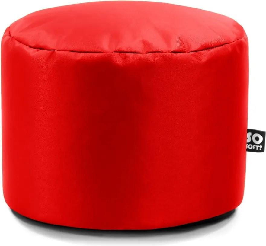 Fotoliu puf pentru copii roșu cu tapițerie din imitație de piele Dot M – So Soft?