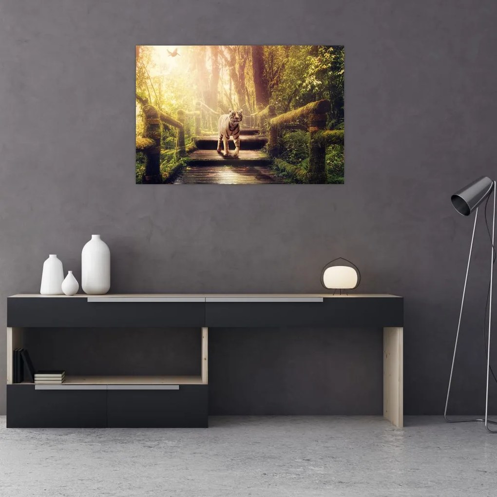 Tablou cu tigrul în djunglă (90x60 cm)