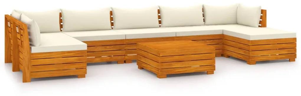 3087306 vidaXL Set mobilier grădină cu perne, 8 piese, lemn masiv acacia