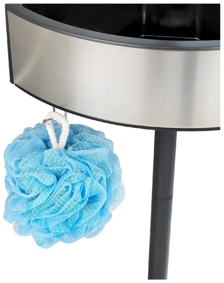 Raft telescopic pentru duș Wenko Prea Silver/Black, 27 x 20 cm