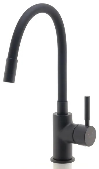 Baterie de chiuvetă cu pipă flexibilă FERRO negru mat