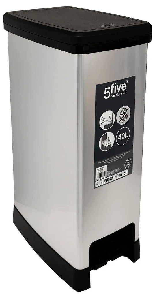 Coș de gunoi cu pedală plastic 40L Slim Soft Close