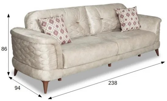 Canapea Extensibila Fausta 3L, 240 x 94 x 86 Cm