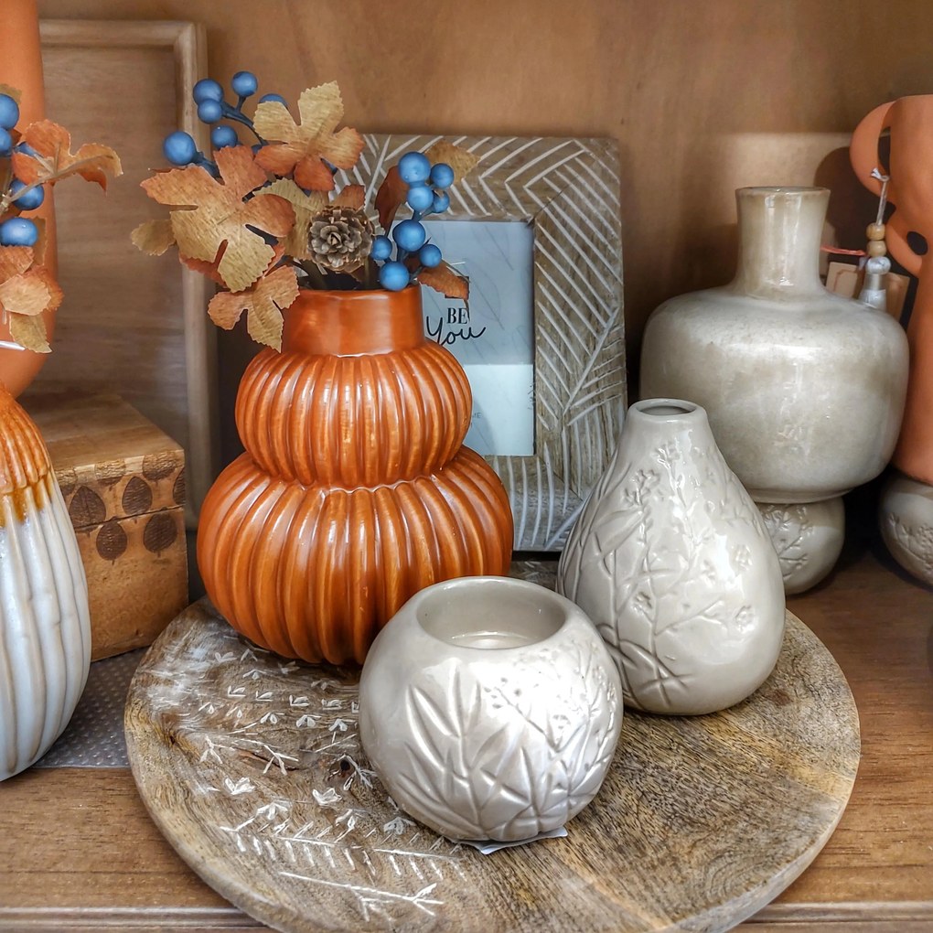 Vaza Cinnamon din ceramica, maro, 13.5x15.5 cm