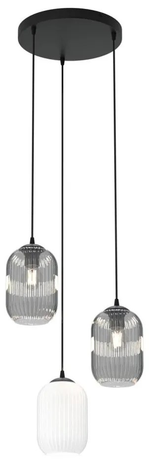 Lustră pe cablu VERDI 3xE27/15W/230V d. 30 cm negru/gri/alb