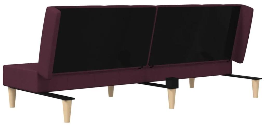 Canapea extensibila cu 2 locuri, violet, textil Violet, Fara scaunel pentru picioare Fara scaunel pentru picioare