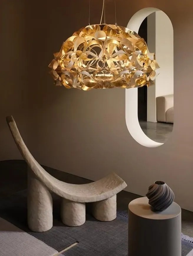 Lustra suspendata design Art Deco realizata manual Quantica 75cm