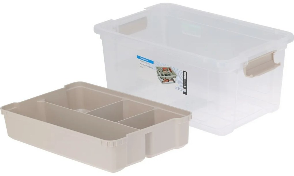 Soluții de depozitare Cutie de depozitare dinplastic cu inserție 9 l, 35 x 23 x 17 cm