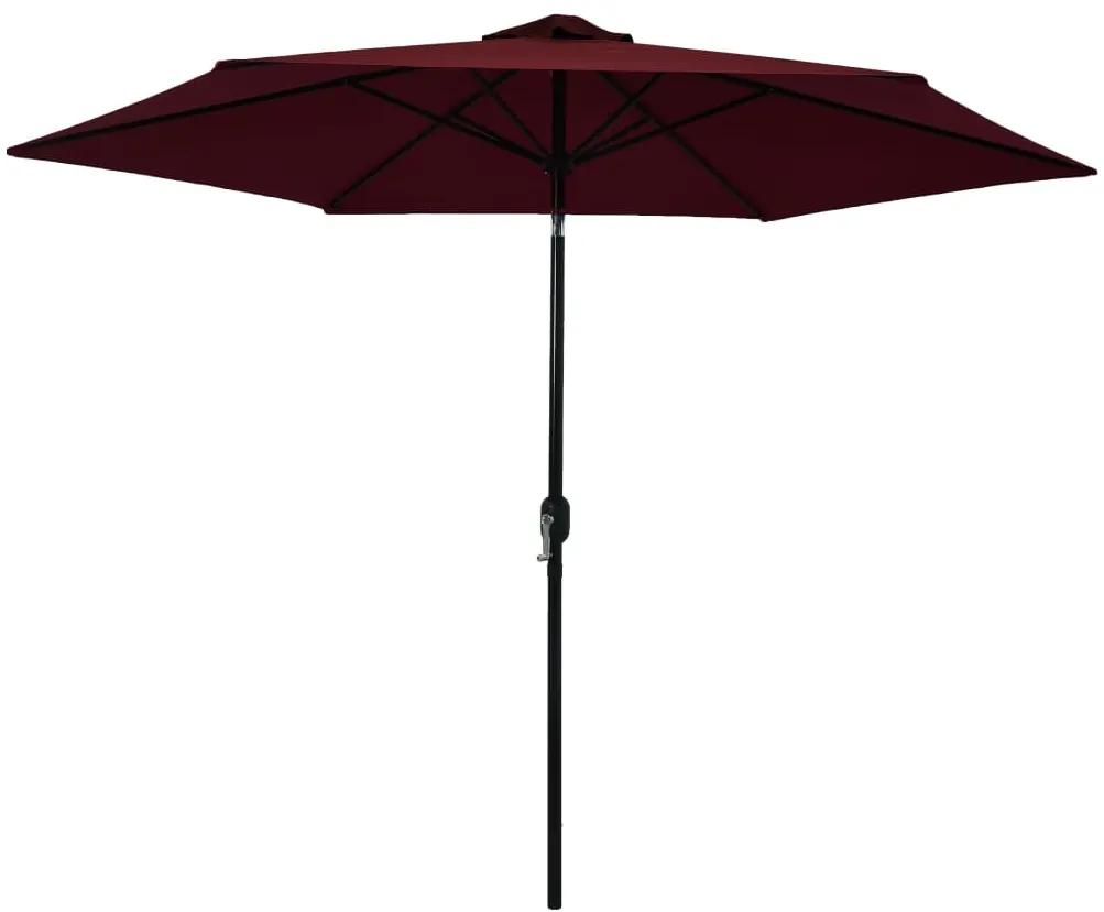 Umbrela de soare de exterior, stalp metalic, rosu bordo, 300 cm