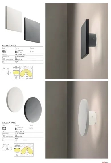 Redo 90369 - Aplica LED de exterior AURA, 8W, 230V, 3000K, IP65, antracit