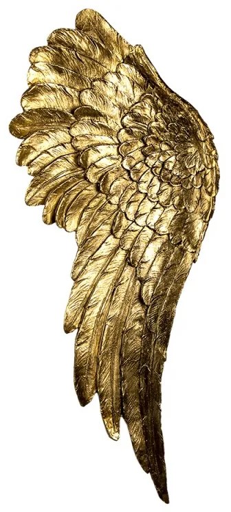 Decoratiune perete aripi inger polirasina aurie 44x6x55 cm