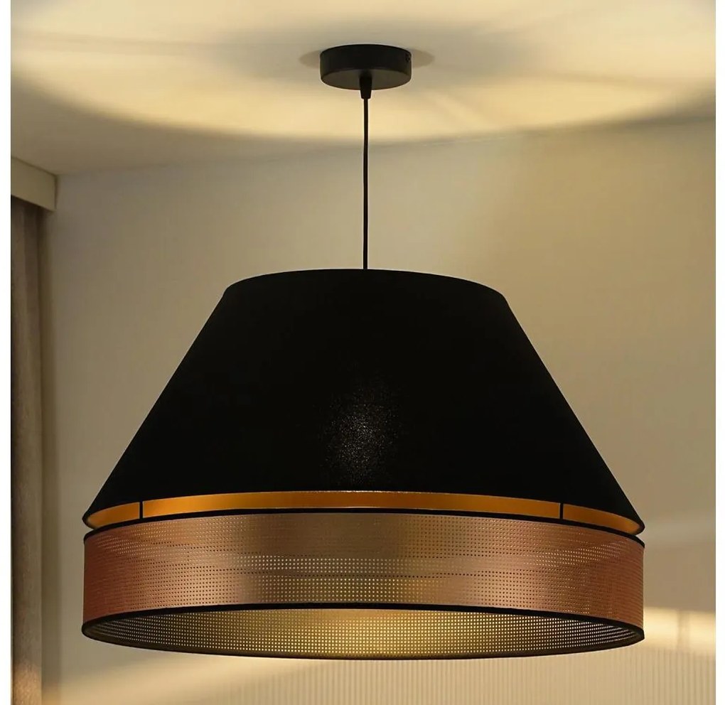 Lustră pe cablu COPPER Duolla SHINY 1xE27/15W/230V d. 60 cm negru/cupru