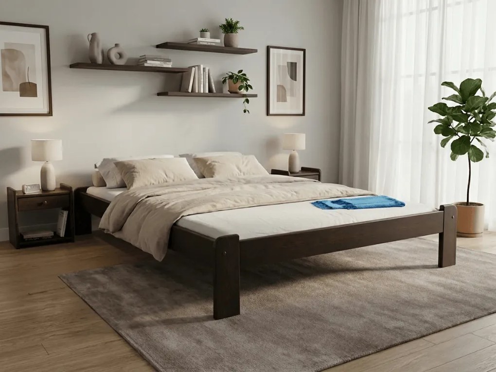 Pat ADA 180x200 cm, nuc Saltele: Cu saltele Somnia 18 cm, Somiera pat: Cu lamele drepte