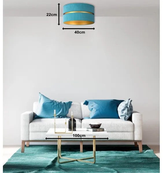 Plafonieră Duolla DUO 1xE27/40W/230V d. 40 cm turcoaz/auriu