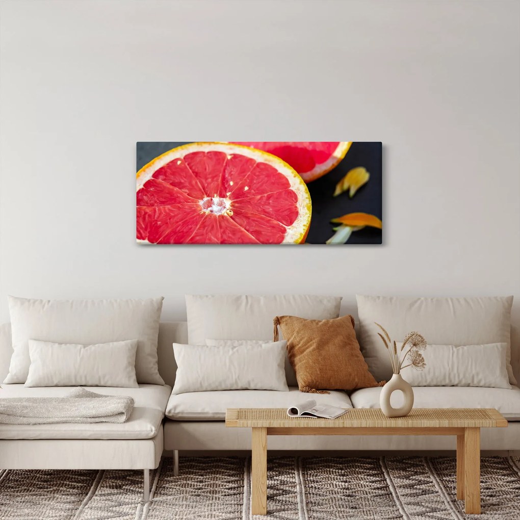 Tablou cu grapefruit tăiat (120x50 cm)