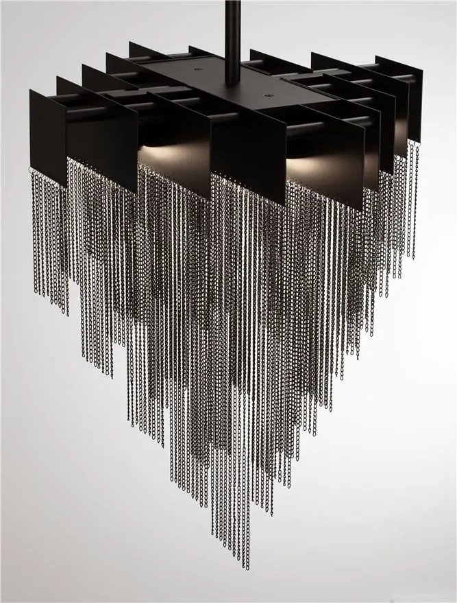 Lustra LED suspendata design modern REVIA negru