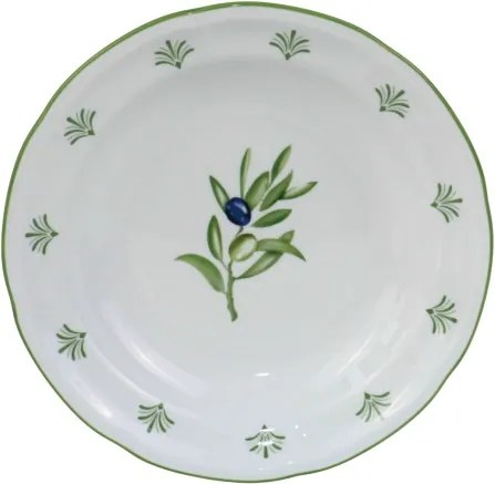 Farfurie adânca stil Mediterraneean verde , din portelan , "Oliv"