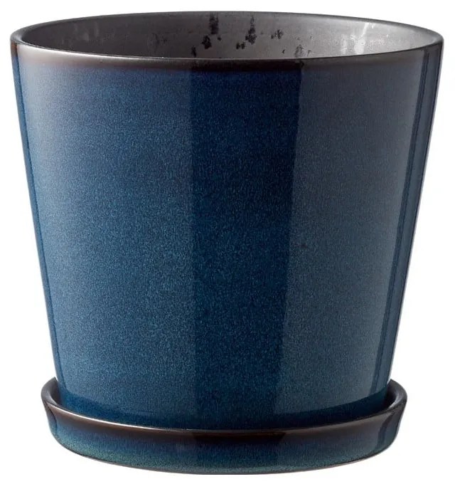 Ghiveci decorativ din gresie ø 14 cm Gastro Dark Blue/Black – Bitz