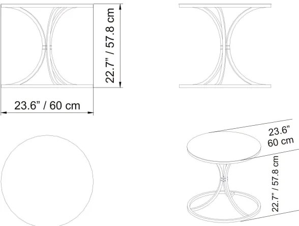 Măsuță laterală CORLEAONE 57,8x60 cm negru