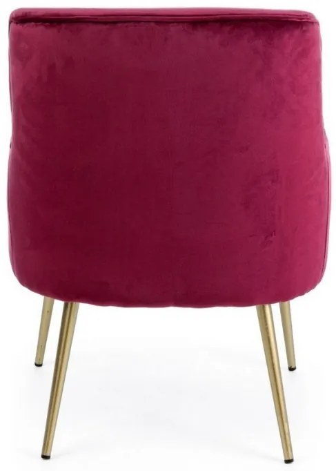 Fotoliu bordo / auriu din catifea si lemn de Pin, Clelia Bizzotto