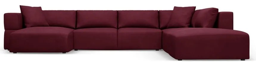 Colțar burgundy (cu colț pe partea dreaptă/în formă de "U") Esther – Milo Casa