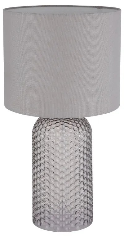 Lampa de masa cu baza din sticla gri abajur textil gri SOFIA