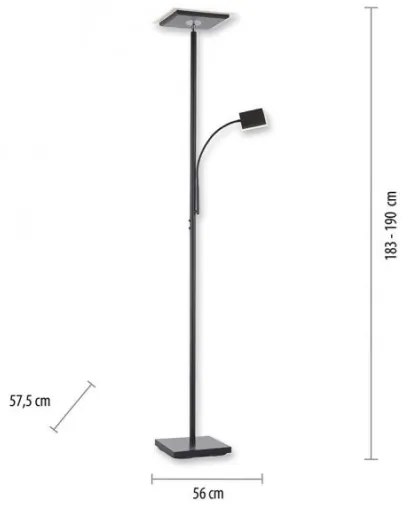 Lampadar LED dimabil HANS LED/21,5W/230V + LED/4W Leuchten Direkt 11710-18