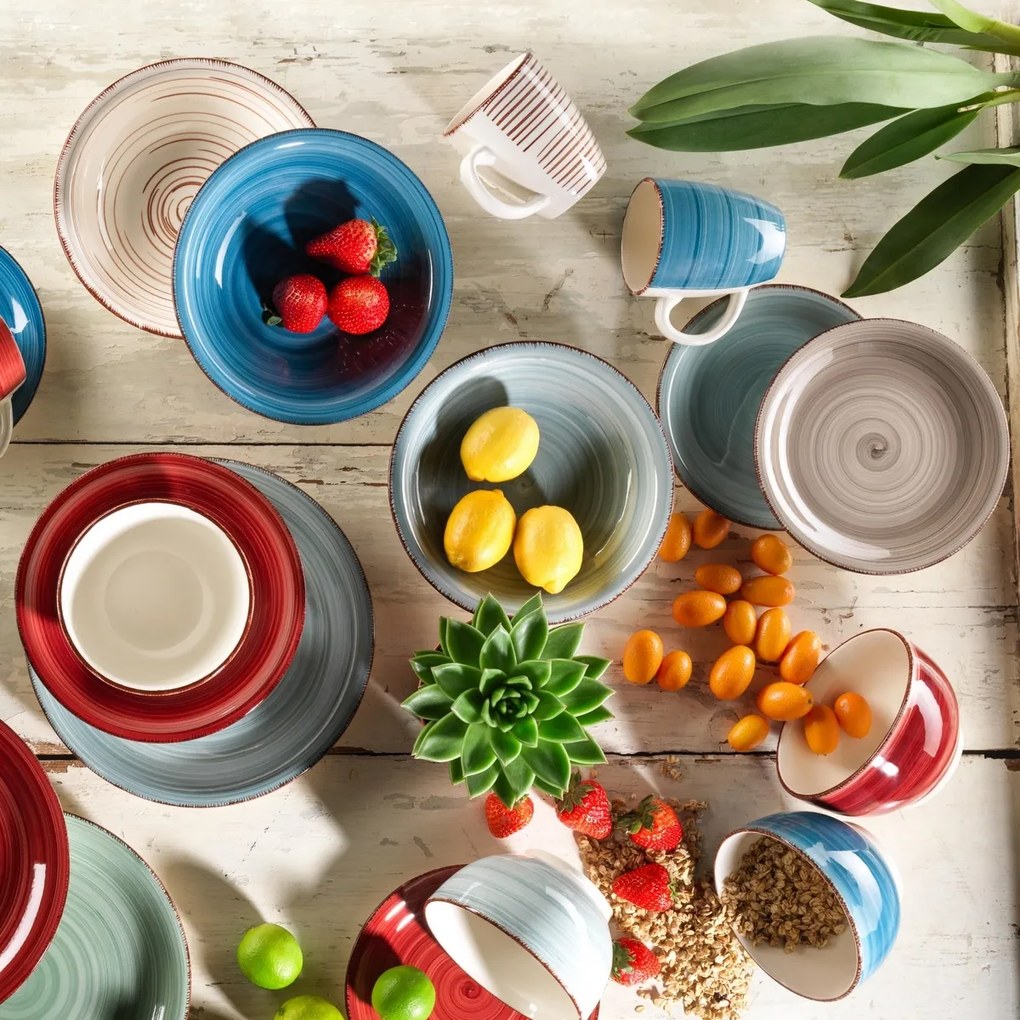 Mäser Set of 6 deep plates Bel Tempo 21.5 cm, light blue