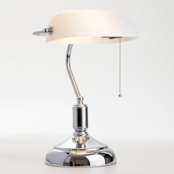 Lampă de masă Brilagi BANK OFFICE 1xE27/60W/230V crom lucios/alb