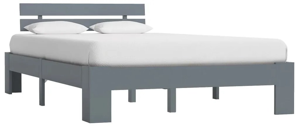 vidaXL Cadru de pat, gri, 120 x 200 cm, lemn masiv de pin
