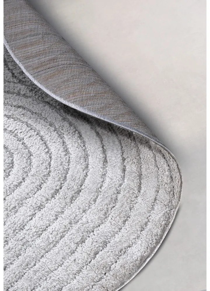 Covor gri deschis rotund ø 200 cm Panglao New York Light Grey – Elle Decoration