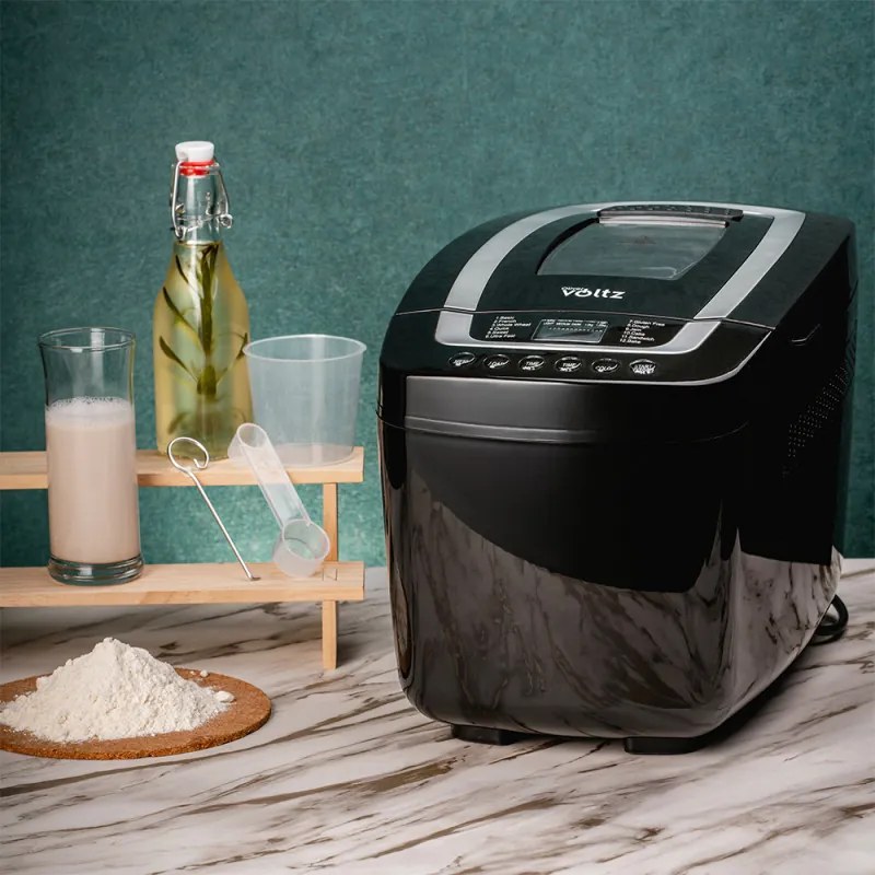 Masina de facut paine Oliver Voltz OV51446B, 800W, 12 programe, Afisaj LCD, Timer, Negru.