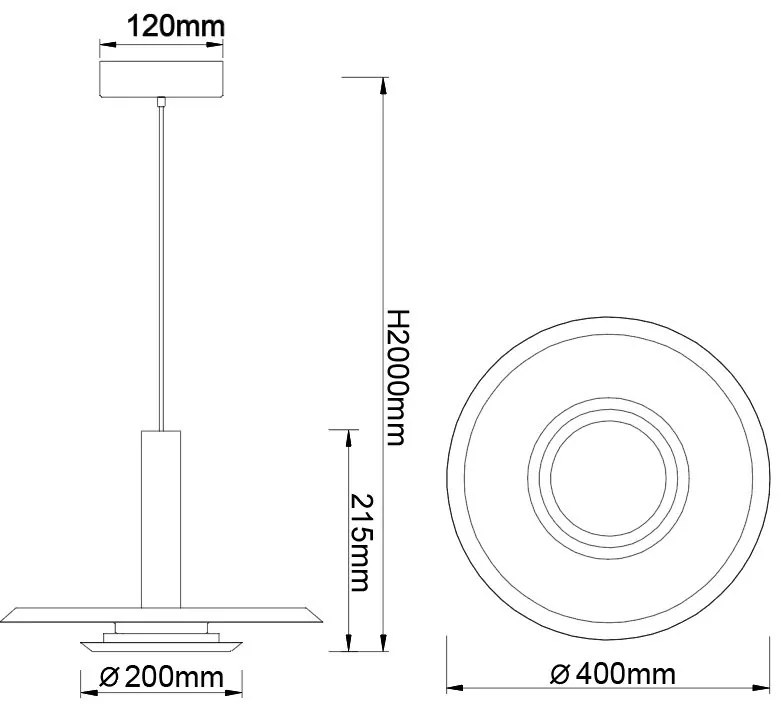 Pendul LED design tehnic, diametru 40cm Tina MA-9001