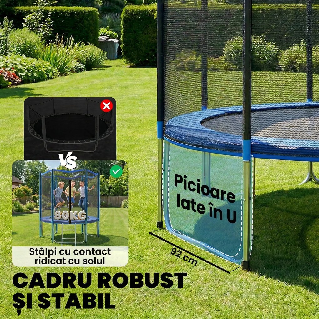 SPORTNOW trambulină elastică, trambulină, covor elastic, trambulină elastică de grădină, trambulină cu plasă | Aosom Romania