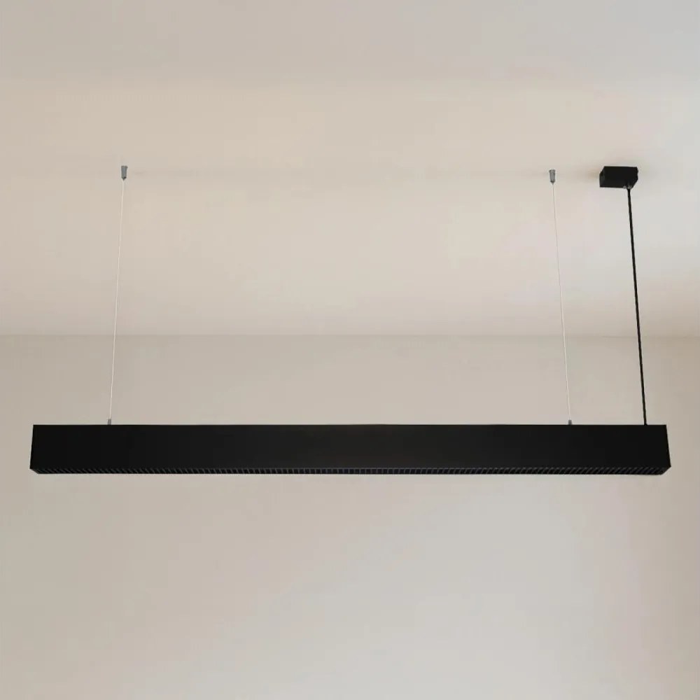 Lustră LED suspendată pe cablu, 55 W, 230 V, 3000/4000/6500 K, 120 cm, negru