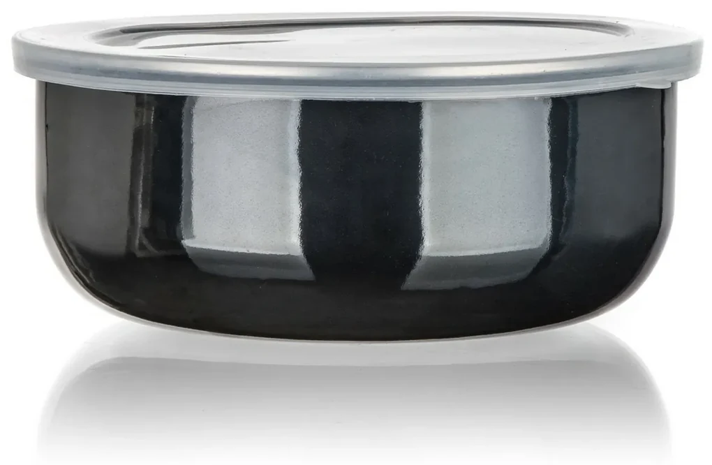 Banchet Set de boluri emailate METALLIC Negru, 8buc