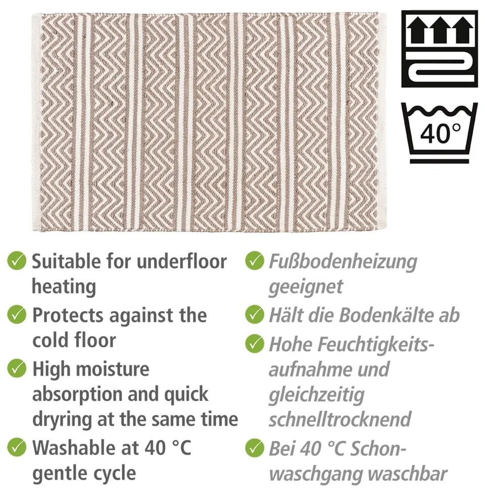 Covoraș de baie bej din material textil 50x80 cm Shaki – Wenko