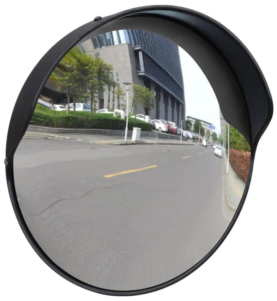 Oglinda de trafic convexa, negru, 30 cm, plastic PC, de exterior 1, Negru, O 30 cm
