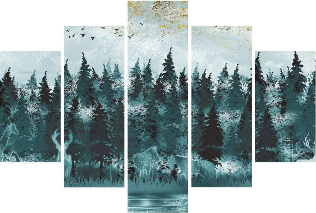 Tablou - Animale din pădure (150x105 cm)