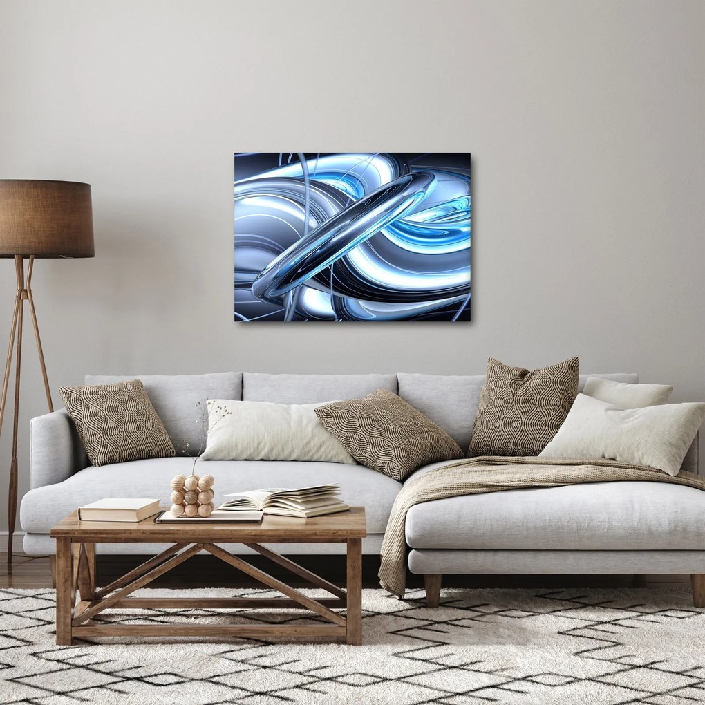 Tabloul cu abstracție albastră (70x50 cm)