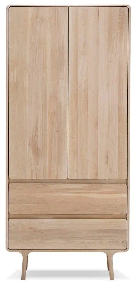 Șifonier din lemn masiv de stejar cu 2 sertare Gazzda Fawn