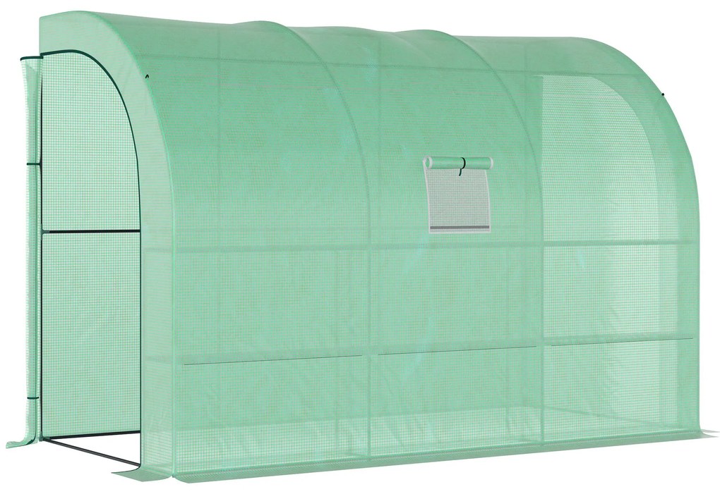 Outsunny Sera, Sera de gradina cu acoperire din plastic, rezistenta la UV, 3 etaje, Usi cu fermoar, Verde | Aosom Romania