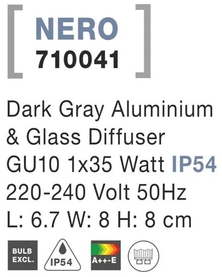 Aplica perete ambientala de exterior IP54 NERO NVL-710041
