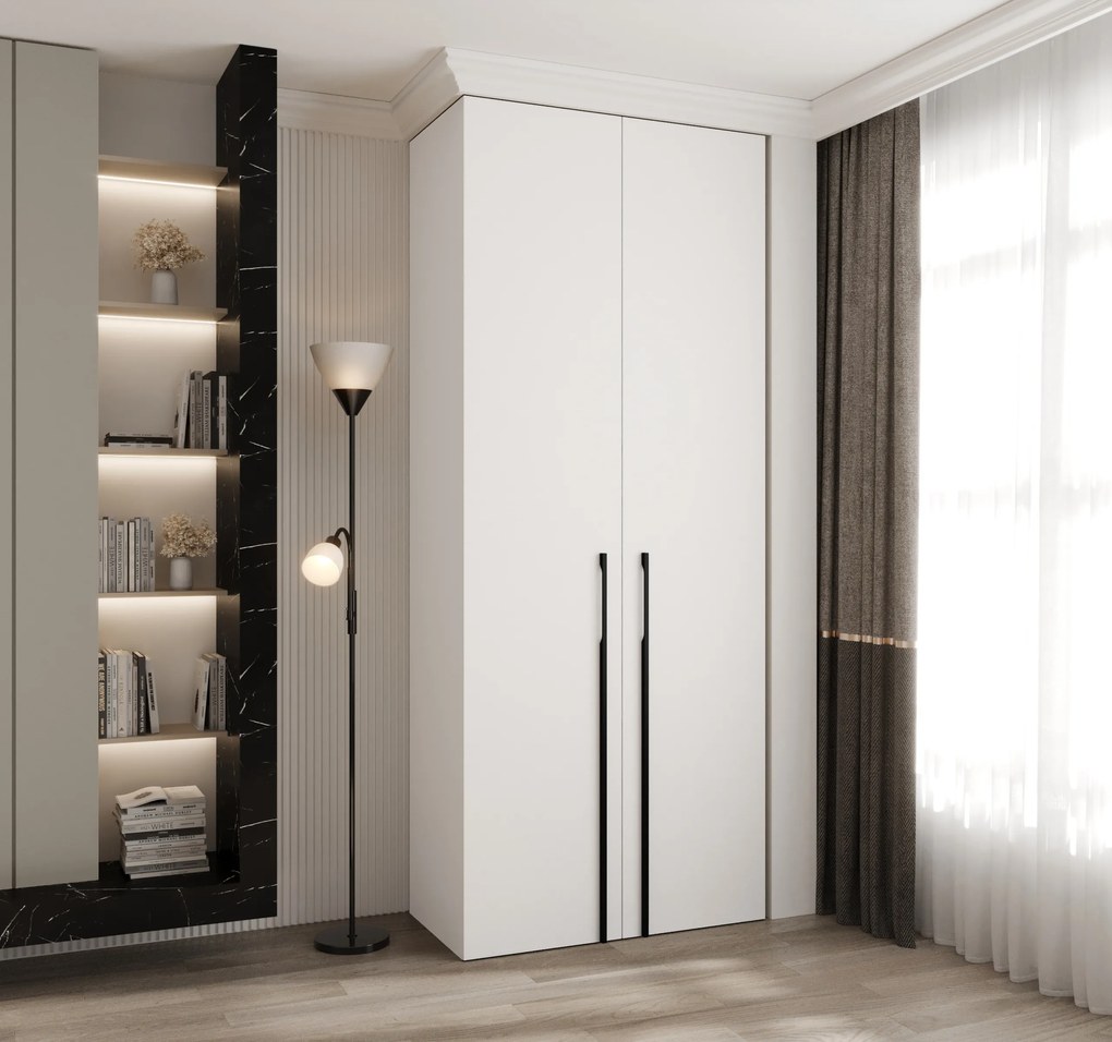 Dulap de haine 100 cm Carmela 50-3 (alb + Negru). 1126765